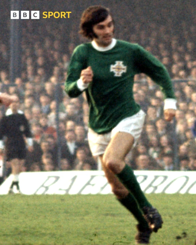 George Best during Northern Ireland versus England in the British Home Championship match at Windsor Park, Belfast, 3rd May 1969