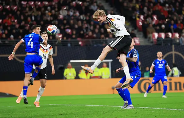 Nick Woltemade of Germany scores his team's first goal