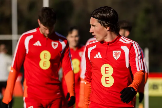 Harry Wilson in Wales training