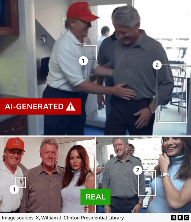 A comparison of the real and AI-generated images, with the missing crest and chair design highlighted