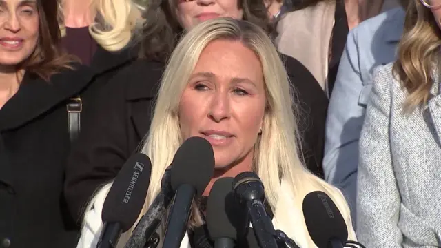 Marjorie Taylor Greene speaks to lawmakers