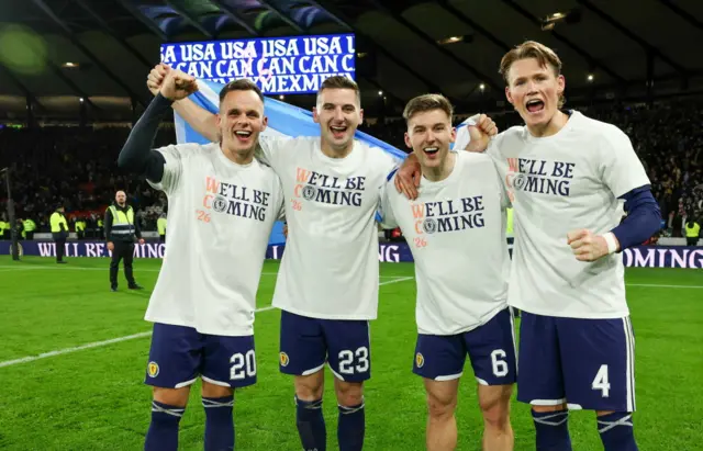 Lawrence Shankland, Kenny McLean, Kieran Tierney, Scott McTominay