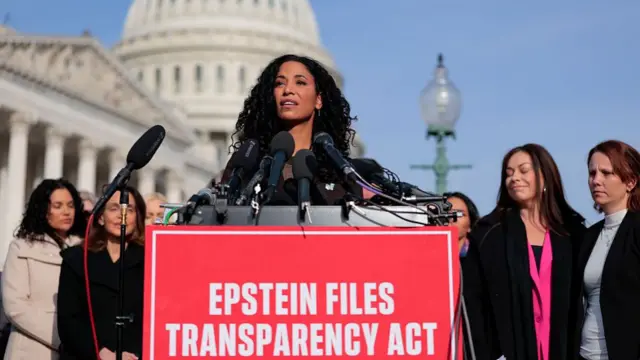 Lisa Phillips speaks to the press