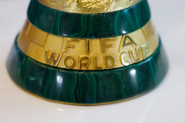 The bottom of the Fifa World Cup trophy