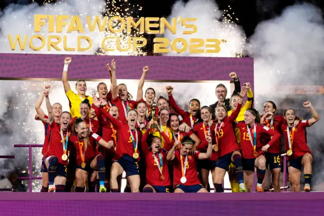 Spain celebrate winning the 2023 World Cup