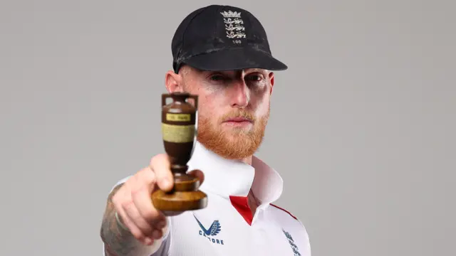 Ben Stokes holding the Ashes urn
