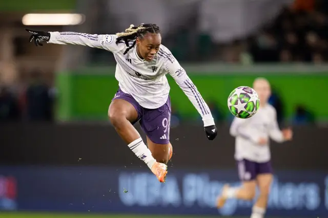 Malard races down the wing