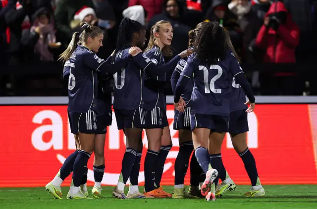 Weir celebrates her goal
