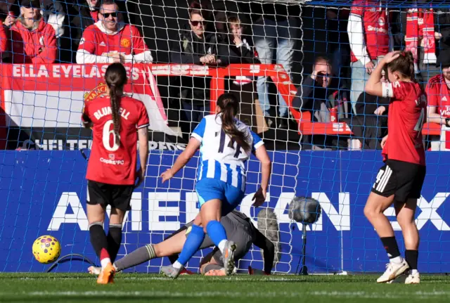 Brighton and Hove Albion's Fran Kirby scores their side's first goal of the game