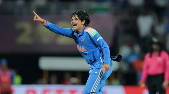 Shafali Verma celebrates a wicket