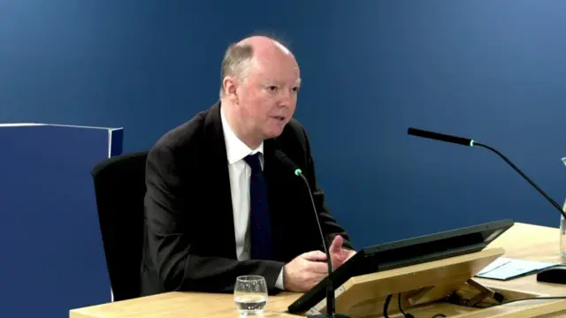 Chris Whitty giving evidence at the Covid-19 inquiry