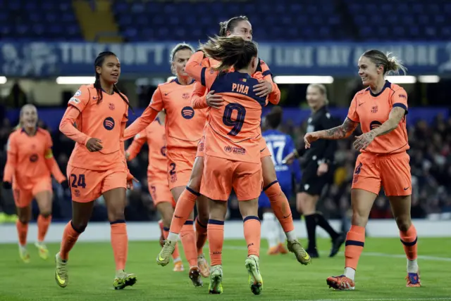Pajor celebrates scoring the leveller