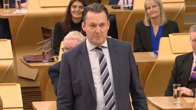 Russell Findlay in Scottish Parliament.