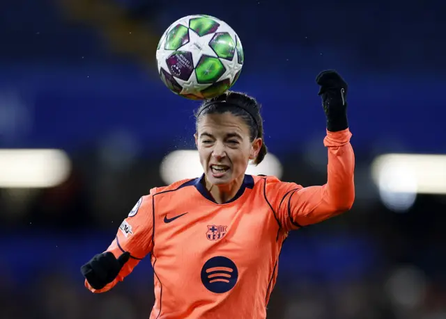 Bonmati heads the ball