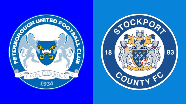 Peterborough United and Stockport County club badges