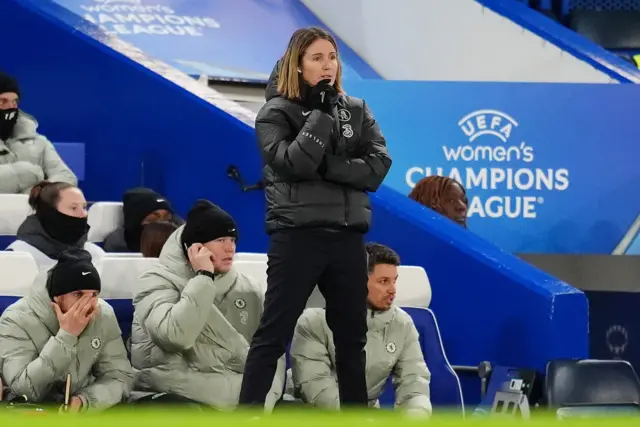 Bompastor watches on from the bench