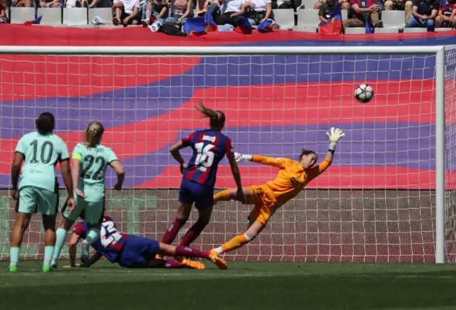 Cuthbert scores v Barcelona in 2024