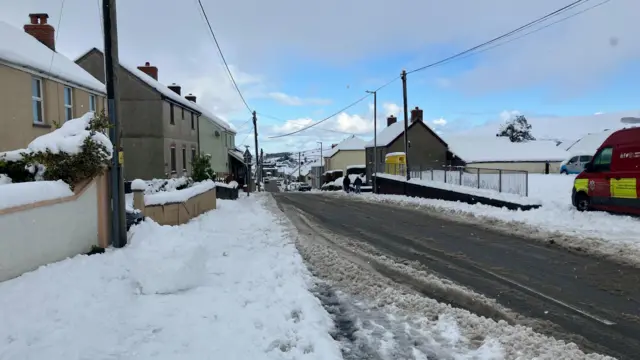 Snow in Crymych, Pembrokeshire, Wales