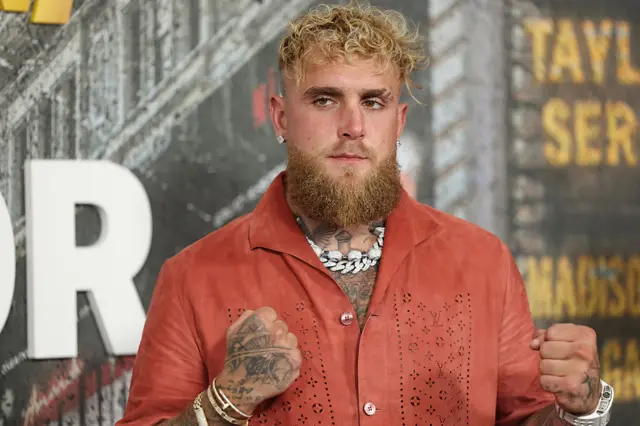 Jake Paul holds up his fists