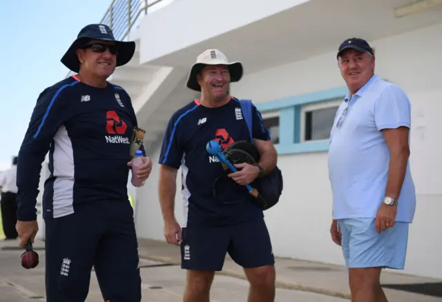 Steve Bruce with Trevor Bayliss and Paul Farbrace
