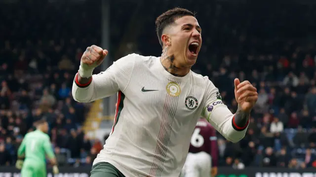 Chelsea's Enzo Fernandez celebrates scoring their second goal