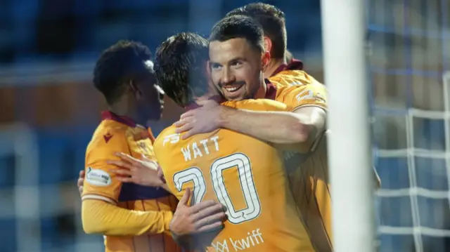 Motherwell players celebrate