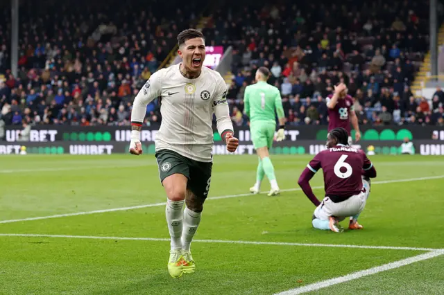 Chelsea's Enzo Fernandez celebrates scoring their second goal