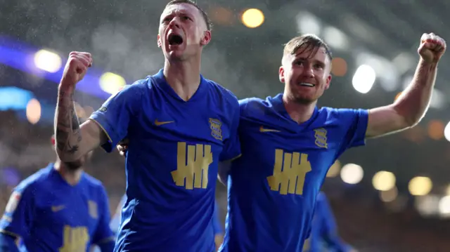 Birmingham City celebrate scoring
