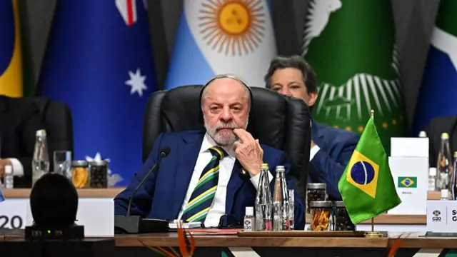 Brazil's President Luiz Inácio Lula da Silva during the opening plenary session at the G20 Summit on 22 November 2025 in Johannesburg, South Africa ahead of the G20 Summit