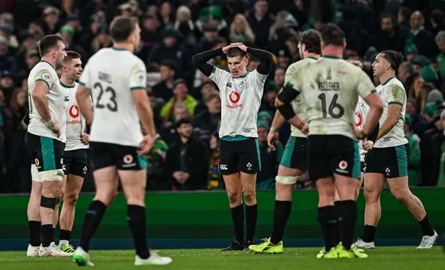 Ireland players dejected