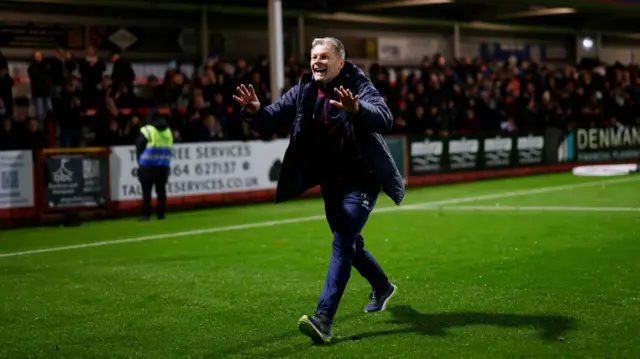 Steve Cotterill celebrating Cheltenham's win