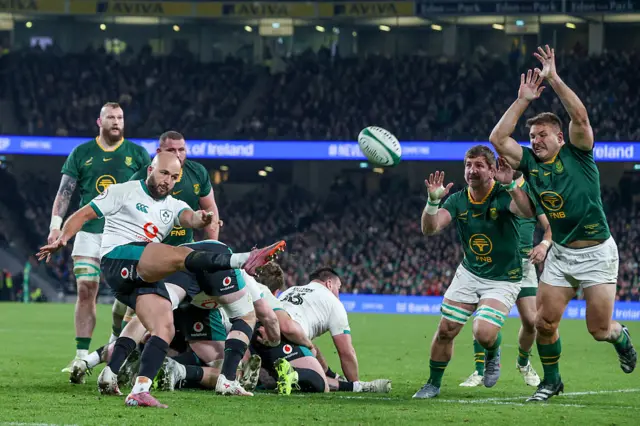 Jamison Gibson-Park clears the ball