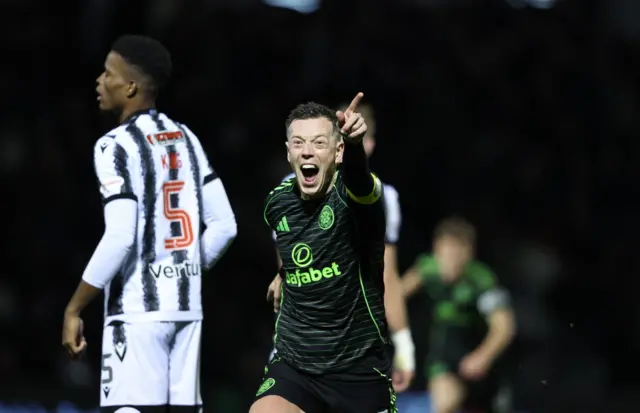 Celtic captain Callum McGregor celebrates his Celtic goals