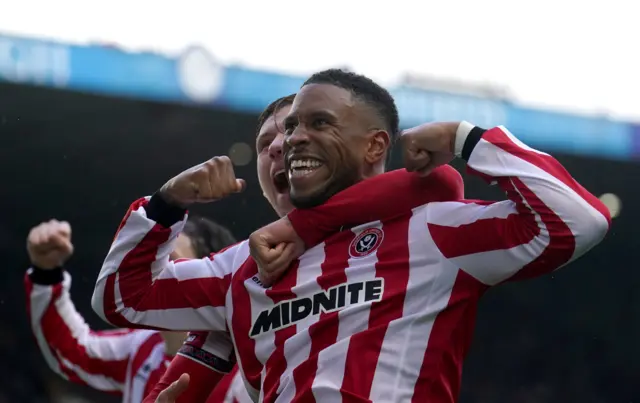 Sheffield United's Tyrese Campbell celebrates scoring