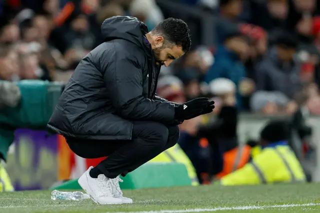 Ruben Amorim looks dejected