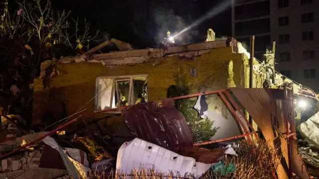 Demolished building in Kharkiv