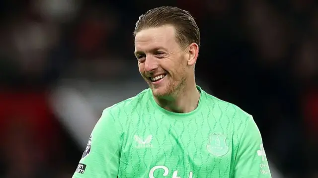 Jordan Pickford of Everton smiles