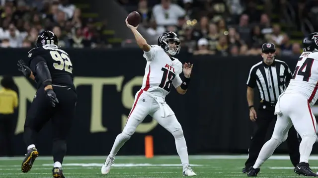 Kirk Cousins throws a pass for the Atlanta Falcons during their match against New Orleans Saints.