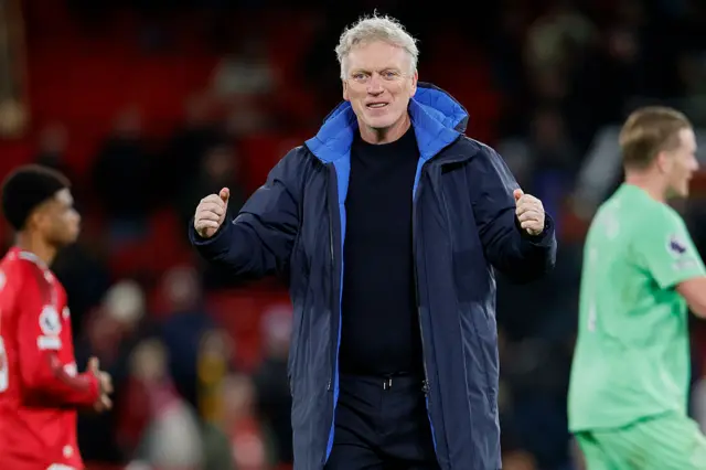 David Moyes celebrates at full-time