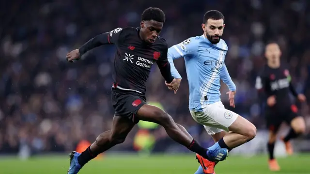 Man City v Leverkusen action