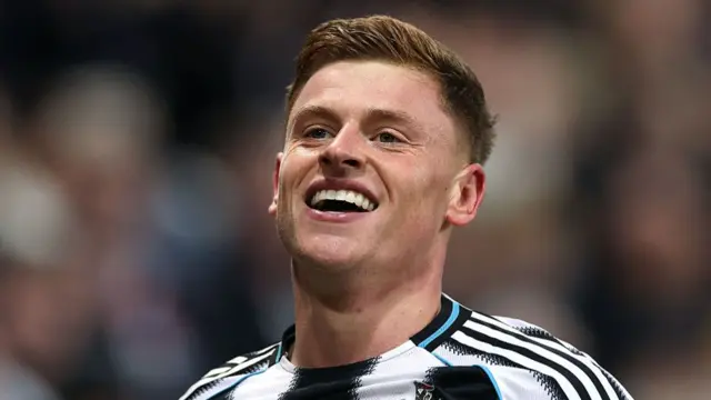 Harvey Barnes of Newcastle United smiles