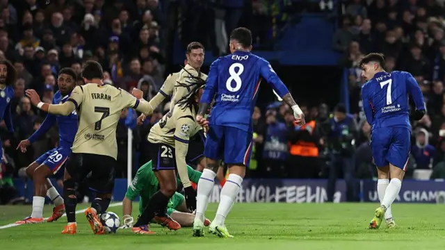 Jules Kounde of Barcelona scores an own goal