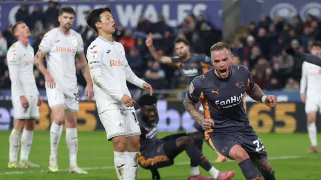 Joe Ward celebrates opening the scoring for Derby