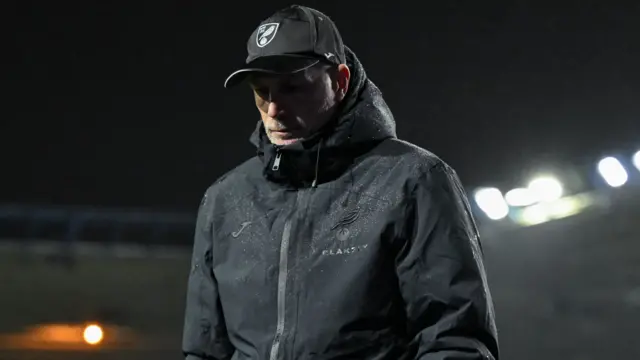 Norwich boss Philippe Clement during the 4-1 loss at Birmingham