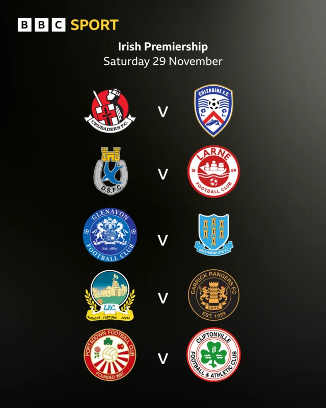 Irish Premiership Fixtures