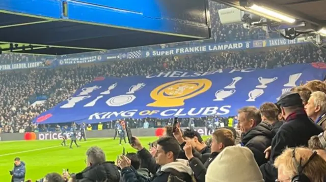 Chelsea banner reading: Chelsea King of Clubs