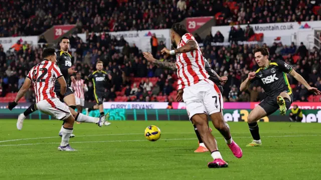 Million Manhoef scores Stoke's second goal against Charlton