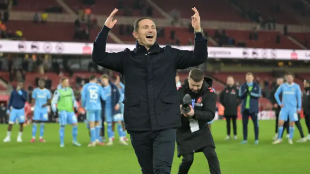 Coventry boss Frank Lampard celebrates