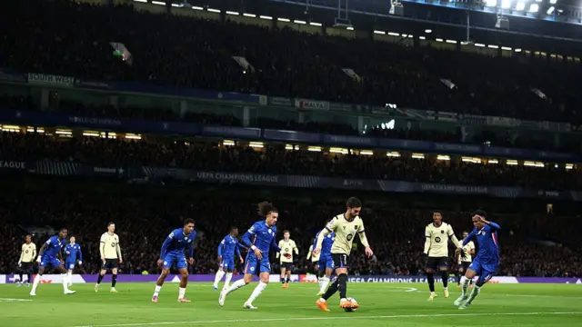 Ferran Torres of FC Barcelona runs with the ball