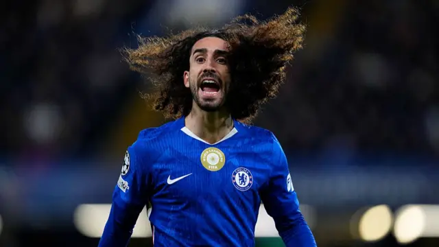 Marc Cucurella of Chelsea shouts towards the crowd